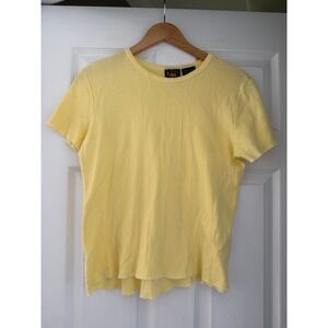 Vintage Route 66 Womens Yellow Cotton Basic T Shirt